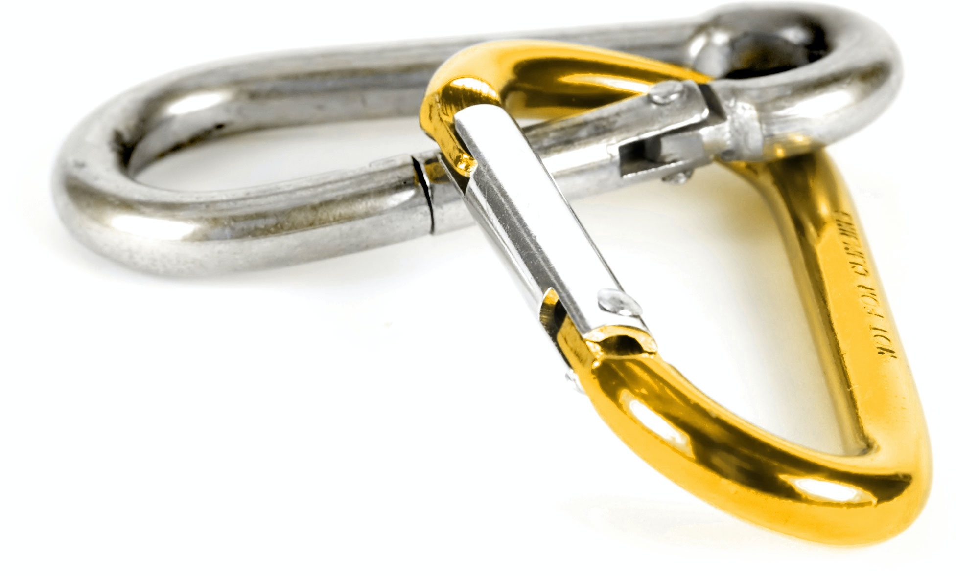 pair of carabiners to represent the security of having an orthopedic surgeon you can trust